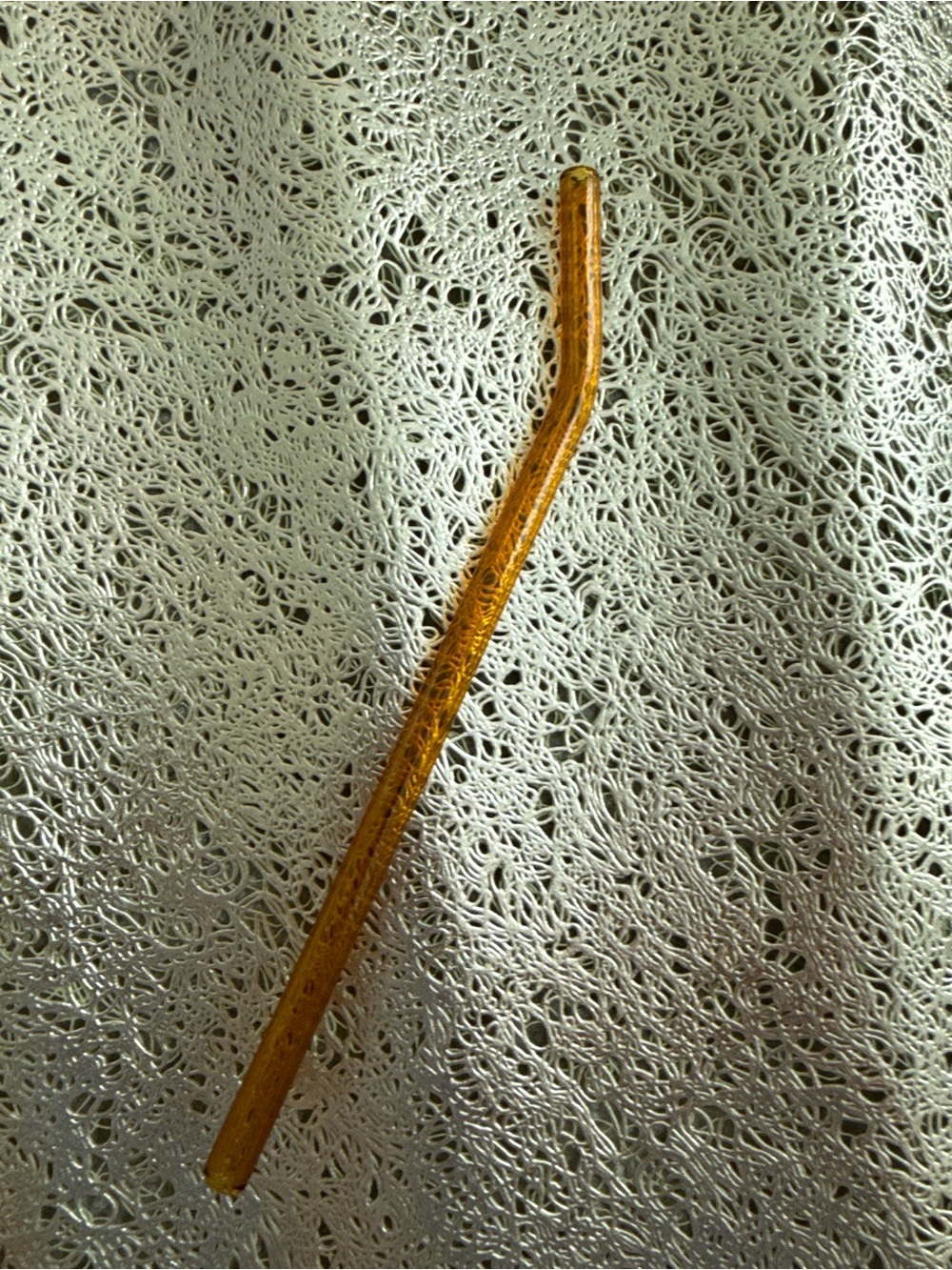 Reuseable glass orangish straw